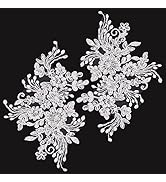 Amazon.com: GORGECRAFT 2Pcs Pearl Flower Embroidery Lace Patches